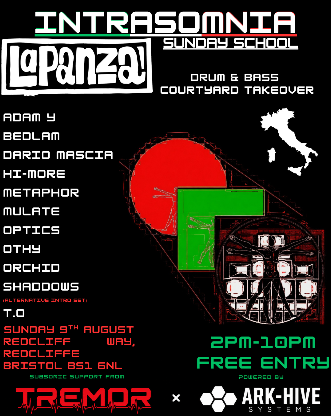 Intrasomnia: Sunday School La Panza Courtyard Takeover poster